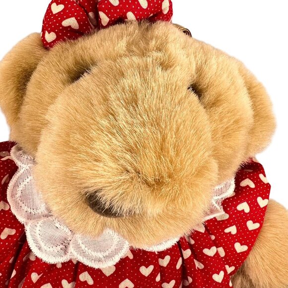 Commonwealth Teddy Bear Couple Red Hearts Plush Vtg 1990 Stuffed Animal Set of 2 - Picture 5 of 13